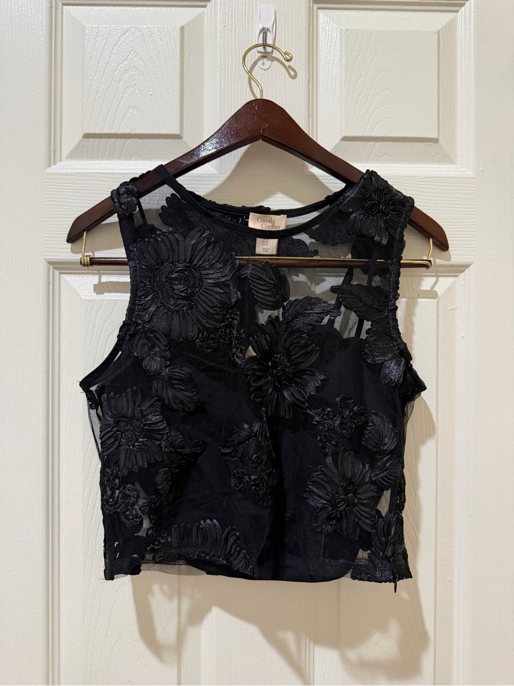 Camila Coelho Black Floral Matching Skirt Set